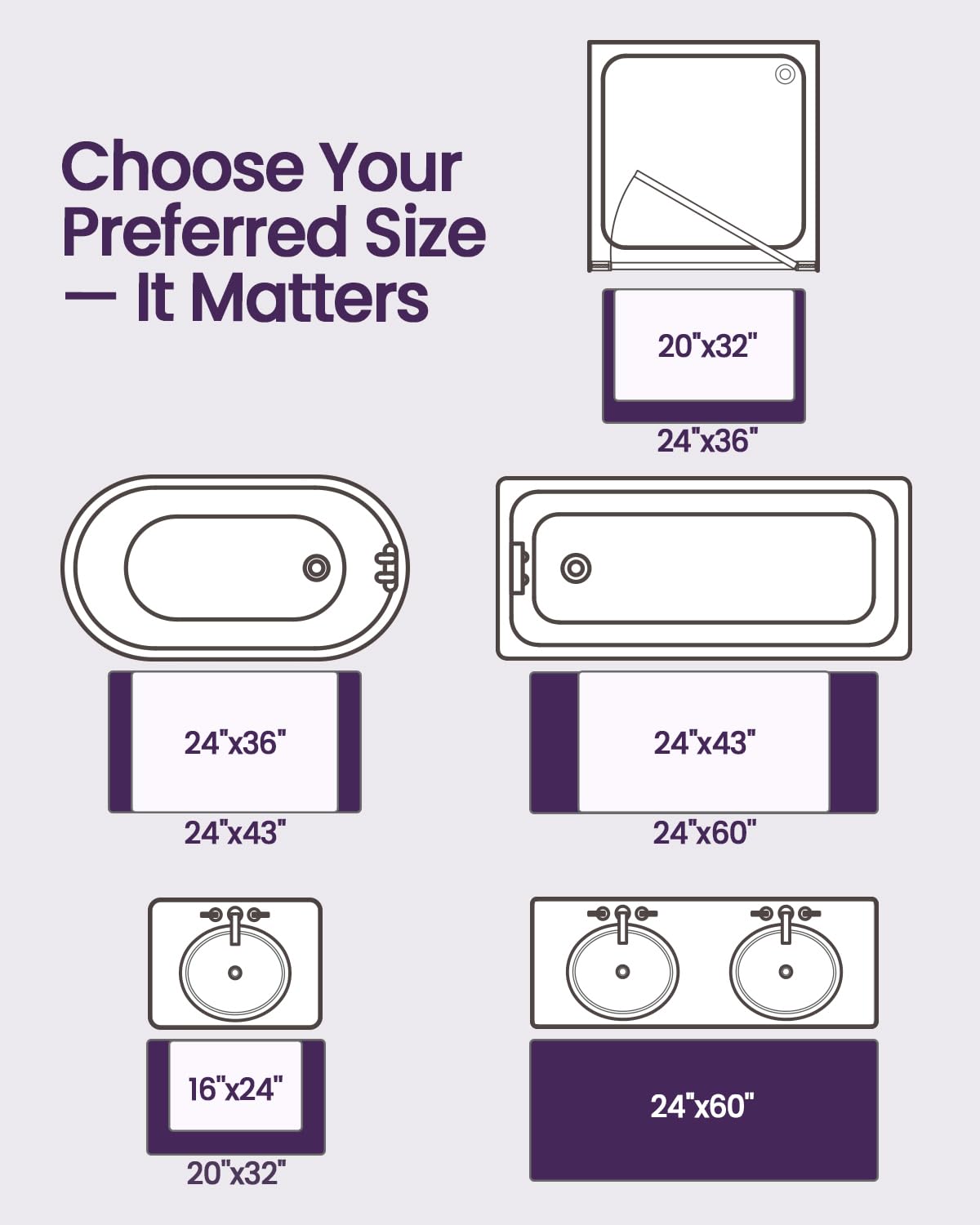 Dexi Bathroom Rug Mat, Extra Soft Absorbent Premium Bath Rug, Non-Slip Comfortable Bath Mat, Carpet For Tub, Shower, Bath Room,